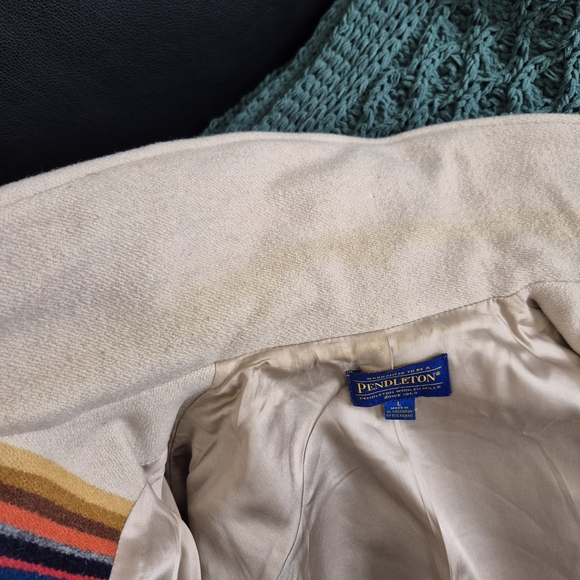 Pendleton La Grande Southwestern Coat Size Large Vintage Inspired Wool Stripe - Picture 12 of 13